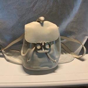 Salvatore Ferragamo Double Giancini Logo Backpack